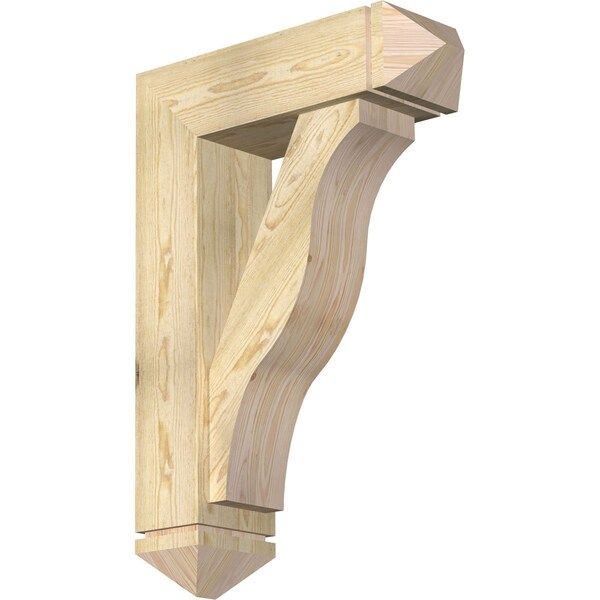 Ekena Millwork Funston Arts and Crafts Rough Sawn Bracket w/ Offset Brace, Douglas Fir, 8"W x 26"D x 38"H BKT0806X26X38FST03RDF - main